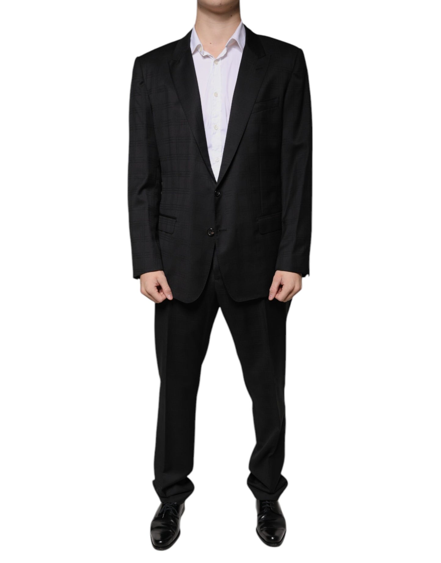 Dolce & Gabbana Black Wool Single Breasted Formal Suit