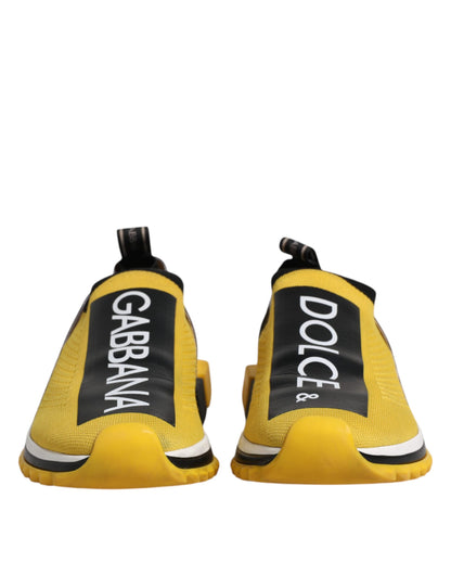 Dolce & Gabbana Yellow Black Slip On Sorrento Sneaker Shoes