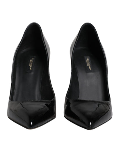 Dolce & Gabbana Black Patent Leather High Heels Pumps Shoes