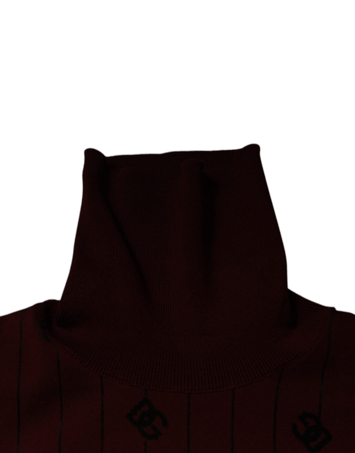 Dolce & Gabbana Maroon Monogram Turtleneck Pullover Sweater