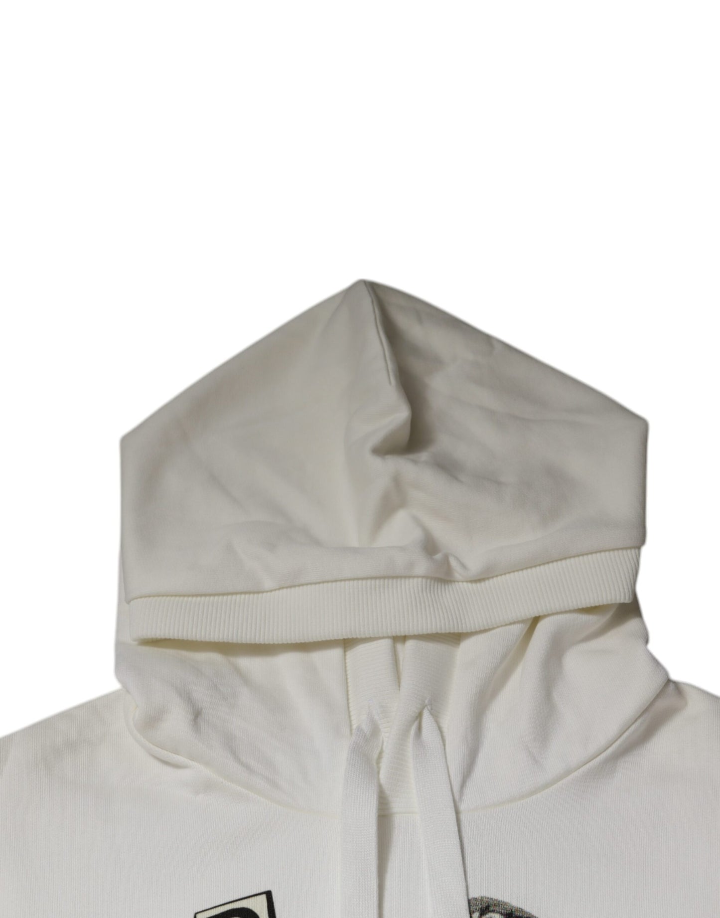 Dolce & Gabbana White Caesar Cotton Hooded Pullover Sweater