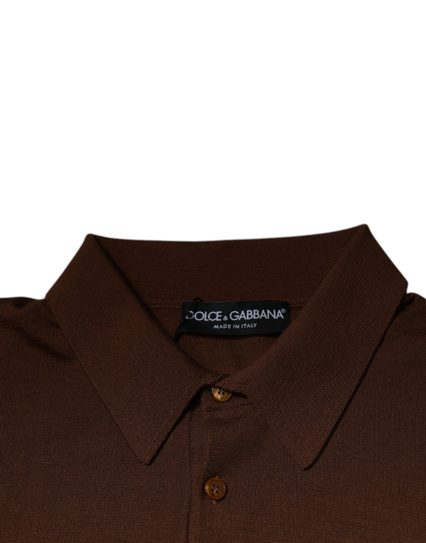 Dolce & Gabbana Brown Cashmere Buttoned Men Pullover Sweater