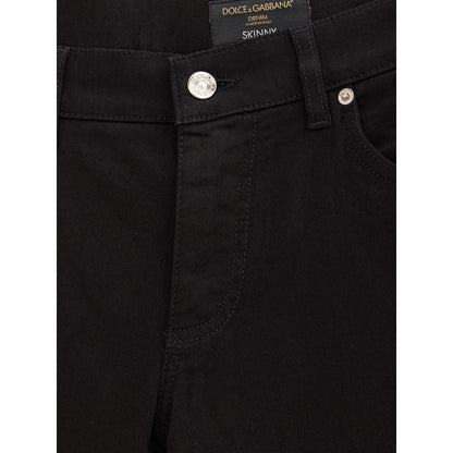 Dolce & Gabbana Black Cotton Jeans & Pant